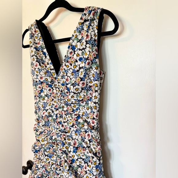 VERONICA BEARD Jackson Floral Ruched Sleeveless Mini Dress- Size 4 - Picture 5 of 10